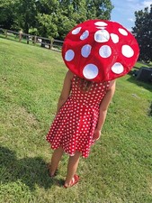 Mushroom Hat Costume Cosplay Accessory Party Hat Cap Oversized with Wired Brim