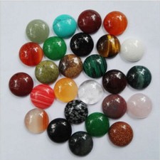Wholesale 50pcs 12mm natural gemstone mixed round CAB CABOCHON stones beads