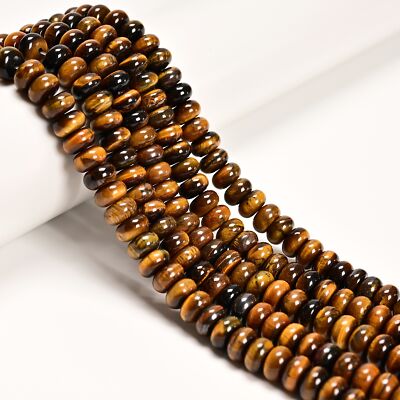Natural Yellow Tiger Eye Smooth Rondelle Beads 2x4mm 4x6mm 5x8mm 15.5'' Strand
