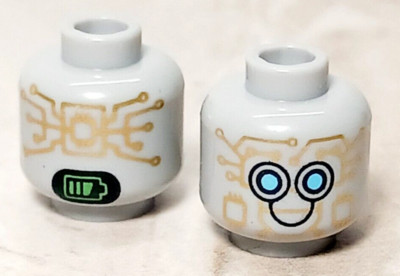 New LEGO Robot Cyborg Head Machine Battery Indicator Blue Eyes Home Helper