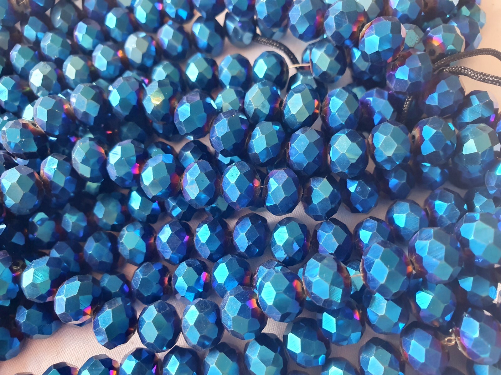 Joblot of 10 strings (670 beads) 10mm shiny blue Crystal beads new wholesale