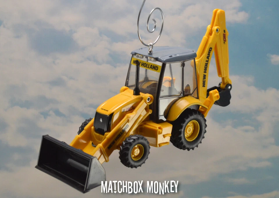Custom New Holland B110C Front Loader Backhoe Christmas Ornament Deere CAT Deere - Image 2 of 4