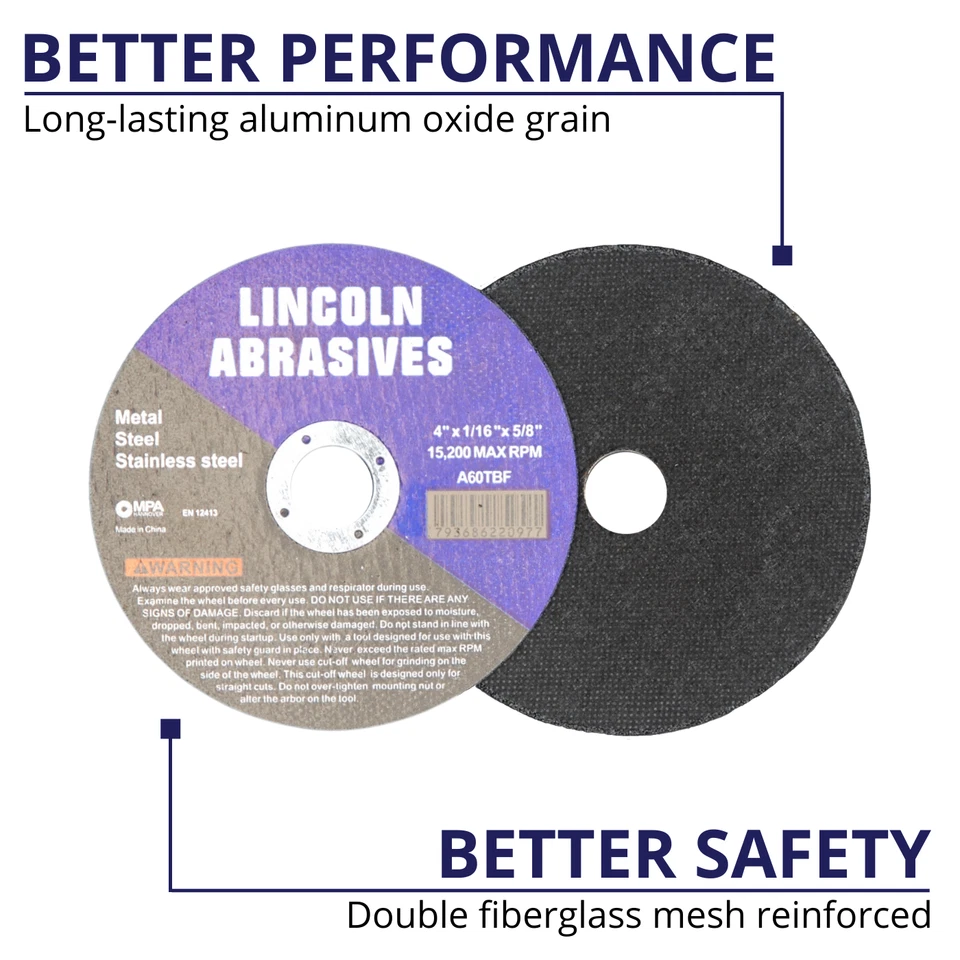 200 Pack 4" X 1/16" X 5/8" Cut-off Wheels Cutting Discs Stainless Steel & Metal - Image 4 of 4