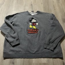 Disney Store Men Size XL Embroidered Mickey Mouse Long Sleeve Sweater J1 