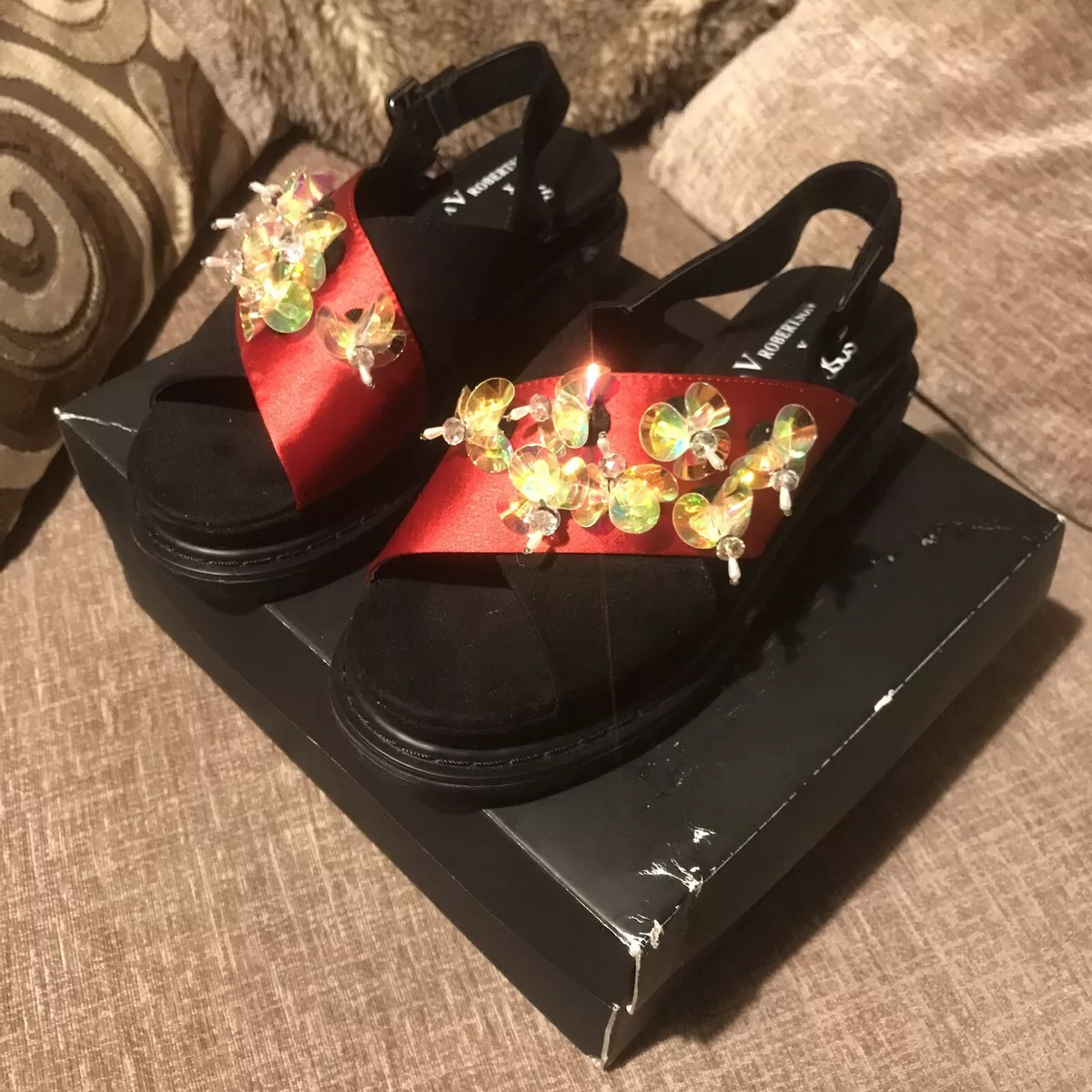 Iridescent hotsell flat sandals