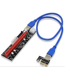 PCI-E 1x to 16x Powered USB3.0 GPU Riser Extender Adapter Card