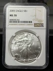 2005 American Silver Eagle NGC MS70