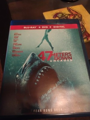 47 Meters Down: Uncaged (Blu-ray DVD 2019) Horror Diving Sharks Corinne Foxx +