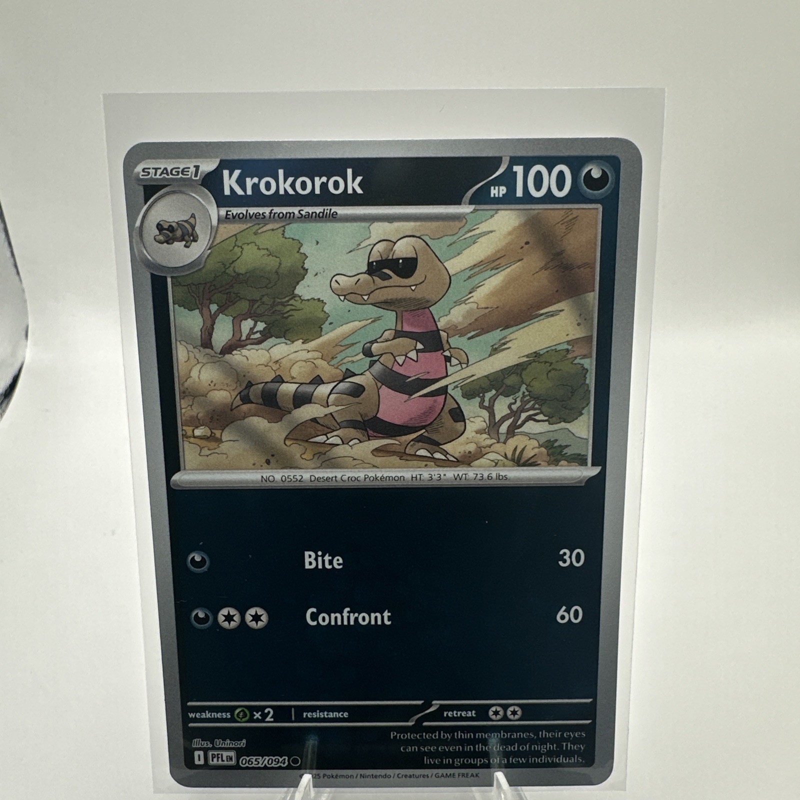 Pokemon 2025 ME02: Phantasmal Flames Card #65 Krokorok Reverse Foil