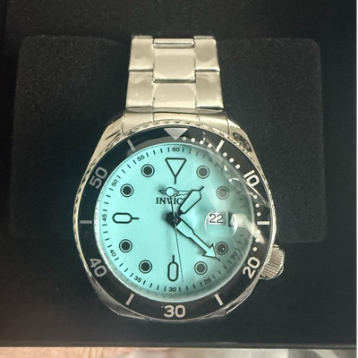 Invicta Pro Diver Wristwatch Blue Dial Silver Stainless Steel 50M Quartz