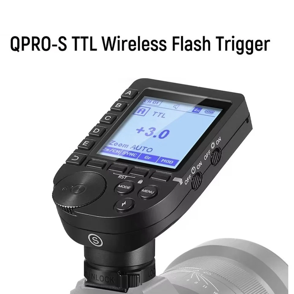 QPRO-S TTL HSS  Flash Trigger 1/8000s with LCD Screen for  Camera T3A35630 - Image 4 of 4