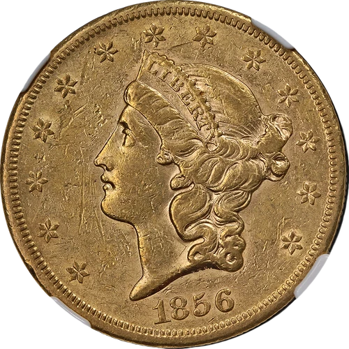 1856-S Type 1 Liberty Gold $20 NGC AU53 Nice Eye Appeal Nice Strike