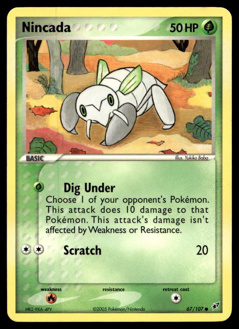 EX-NM Deoxys Nincada Common 67/107 2005 Pokemon TCG