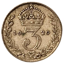 Great Britain 3 Pence KM# 813 1920 Silver 