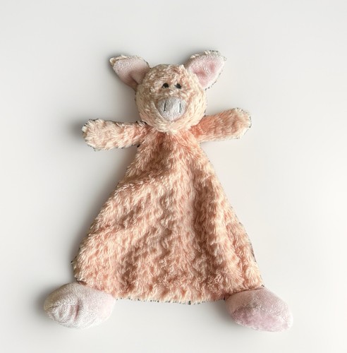 Demdaco Pink Peach Pig Lovey Security Blanket Baby Toy Rattle Plush Rare - 第 1/11 張圖片
