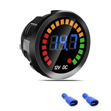 Waterproof Dc 12v Voltage Meter Led Digital Display Voltmeter Gauge Panel Roun