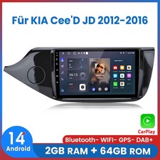Für Kia Ceed Cee'D JD 2012-2016 Carplay Autoradio 2+64GB GPS Navi SWC Wifi DAB+