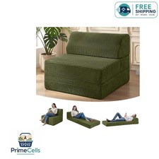 Multi-Functional Fold Out Chair Bed with Washable Cover - 72'' Green Elegance