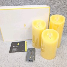 Luminara Set of 3 Flameless Candles Canary Ye...