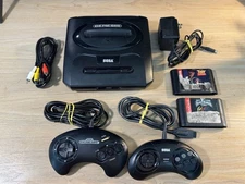 Sega Genesis Model 2 Console System Bundle Cords, Games & 2 Controllers TESTED