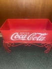 Vintage Drink Coca Cola Red Metal Planter Outdoor/indoor