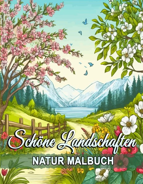 Natur Malbuch Landschaften Tiere Achtsamkeit Stressabbau Modell-Nr. 12345-image