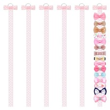 6 PCS Bow Organizer for Girls, Bow Holder for Girls Hair Bows, Pink Hair Bows