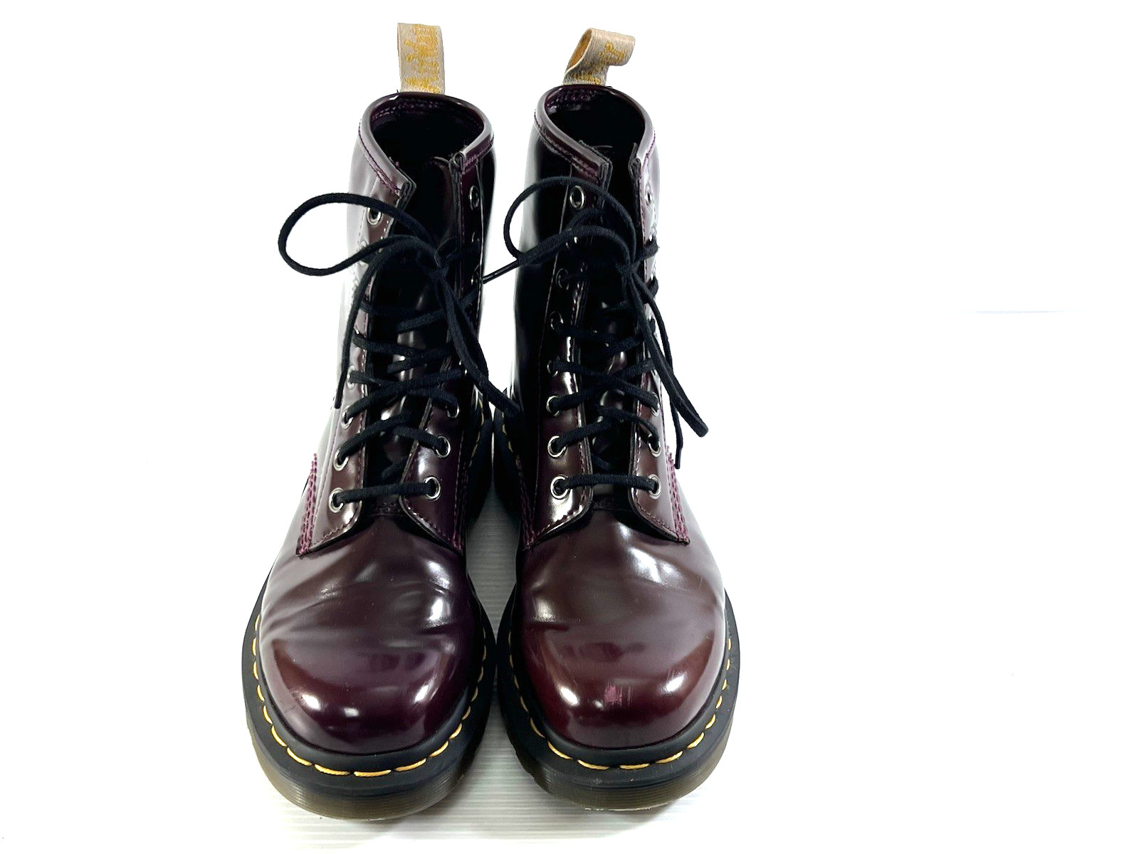 Dr Doc Martens 1460 Vegan Leather Boots Women's Size 6 Burgundy Cherry Red 8 Eye thumbnail 3