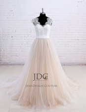 Boho champagne wedding dress wedding dress 32-60 plus size desired color bow