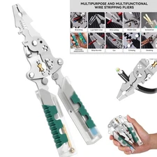 Wire Stripping Tool Foldable Wire Stripper Electrical Pliers with Voltage Tester