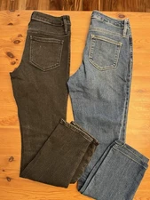 Athleta Sculptek Straight Leg Jeans Lot of 2 Blue/Black Size 2Petite/Short EUC