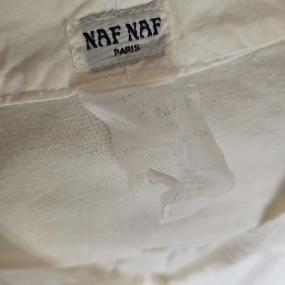 Mono de algodón NAF NAF Paris blanco se adapta a la mayoría de los unisex de una pieza  Foto 2 de 4