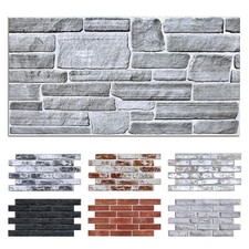 Commomy 12pcs Faux Stone 3D Wall Panels Peel and Stick - 22.8" x 11.8" Thin ...