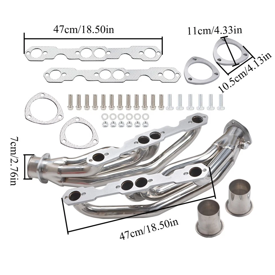 For 88-97 Chevy GMC TRUCK 1500 2500 3500 5.0L 5.7L Steel Headers Ceramic Coated - Image 2 of 4