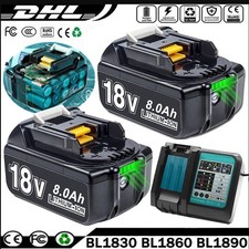 2PACK 6.0Ah BL1860B For Makita 18 Volt 8.0Ah LXT Li-Ion Battery BL1830 / Charger
