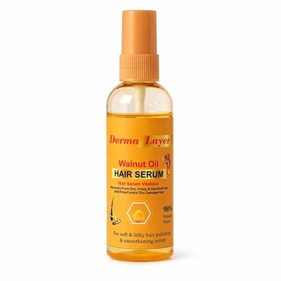 DermaLayer Walnut Oil Hair Serum, Anti-Frizz Control, Damage Repair,100 ml