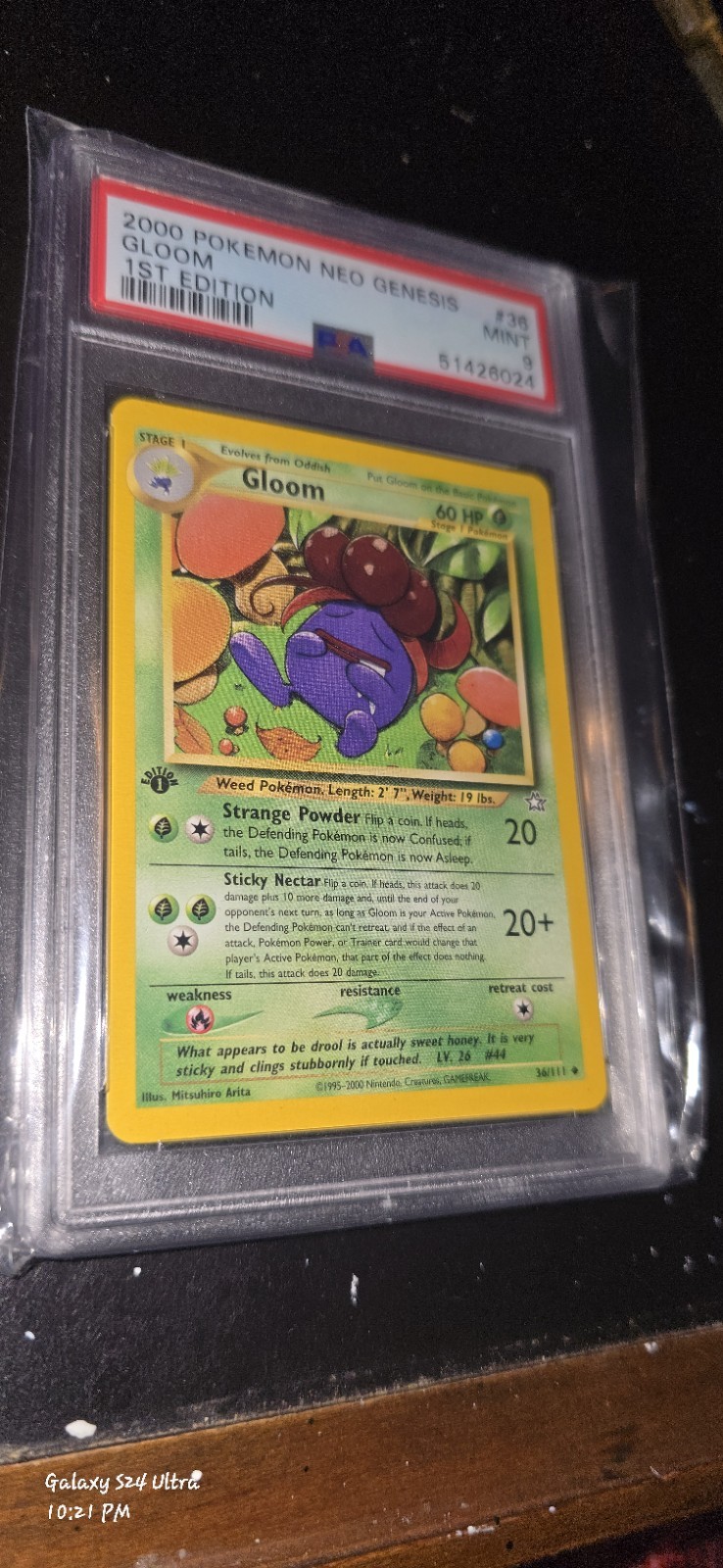 ~*PSA 9 1st Edition Gloom 36/111 Neo Genesis  Grade 9 MINT Slab & Sleeved*~
