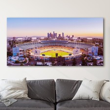 Dodger Stadium, Los Angeles Baseball Stadium Canvas Wall Art Print