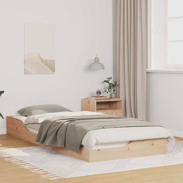 Bodenbettgestell Braun 100 X 220 Cm Massivkiefer-image