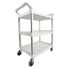 Rubbermaid Commercial Fg342488owht Dual-Handle Utility Cart With Lipped Plastic