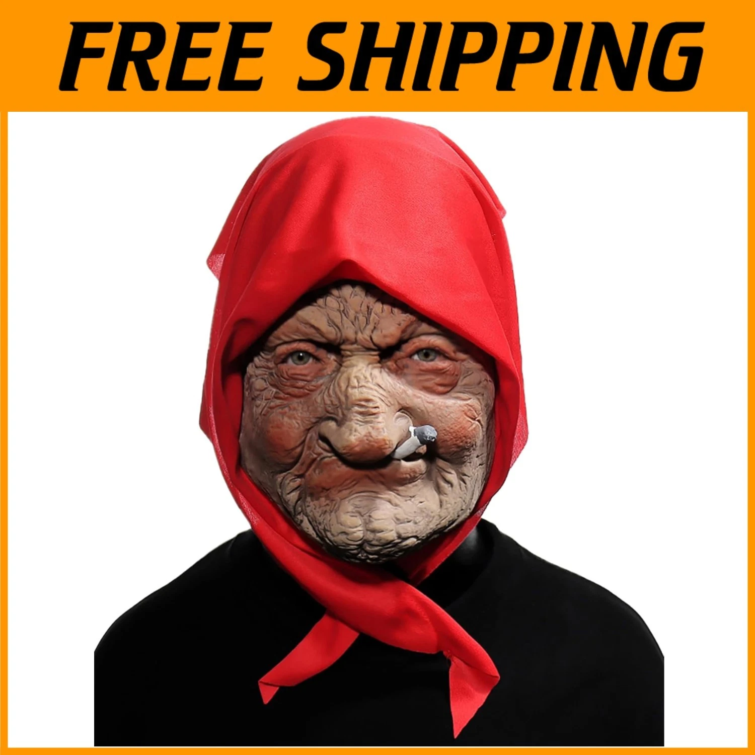 Realistic Elderly Face Mask for Adults*
