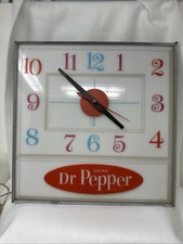 Vintage Lighted Dr. Pepper Working Wall Clock