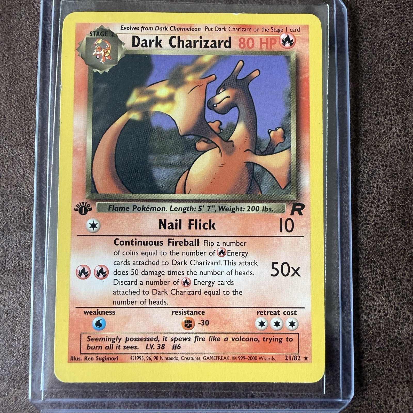 Pokemon TCG Dark Charizard 21/82 Non-Holo Rare Card Team Rocket