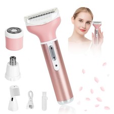 4 in 1 Rechargeable Women Face Epilator, Electric Bikini Epilator for Pink