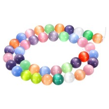 38pcs Mixing Colors Cat's Eye Stone Beads 10mm Round Crystal Loose Bead