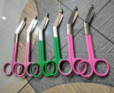 Bandage Scissor Style Precision Tweezers Stainless Steel Pink/Green 14cm 15 pcs
