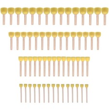 WAFJAMF 60 Pcs Round Sponges Brush Set 4 Sizes DIY Painting Tools Yellow