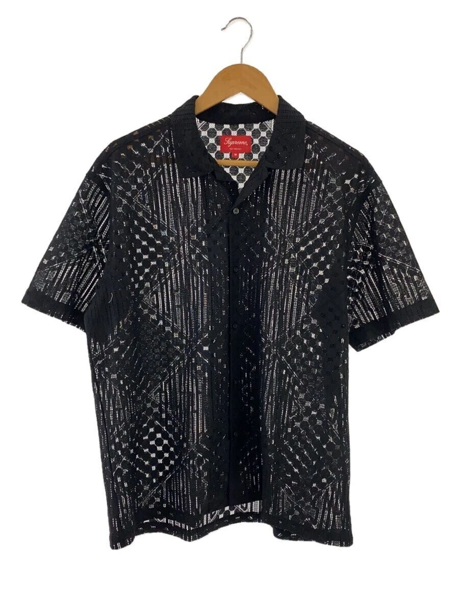 Chemise Supreme 20Ss/Dentelle S/S/Chemise à manches courtes/M/Polyester/Noir