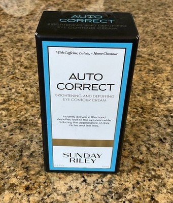 New in Box Sunday Riley Auto Correct Eye Cream Full Size Brightening & Depuffing