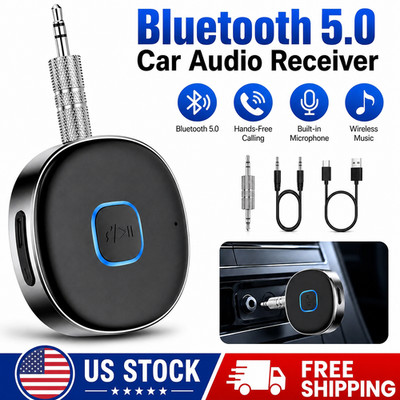 Portable 3.5mm Aux Car Adapter Bluetooth Wireless Audio Receiver Car/Home Stereo